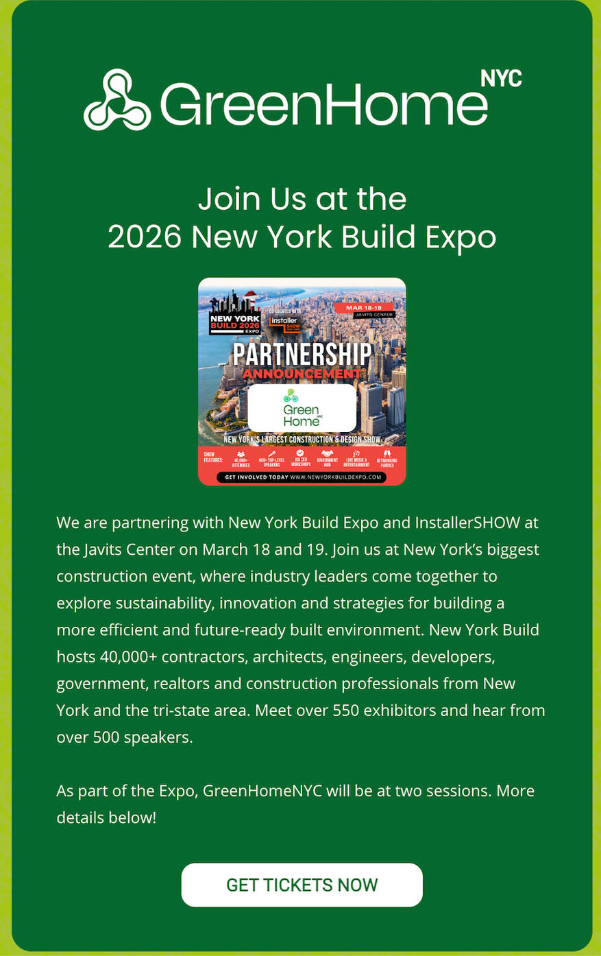 GreenHomeNYC Newsletter GreenHomeNYC Newsletter